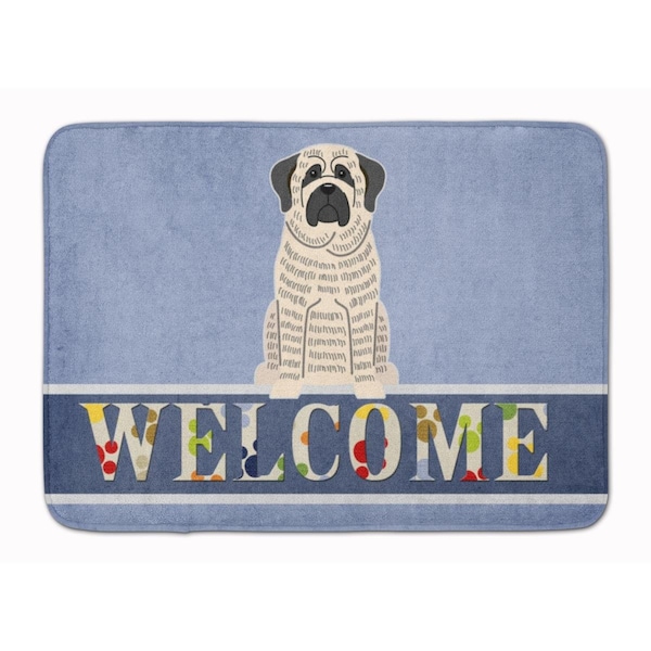 Carolines Treasures Mastiff Brindle White Welcome Machine Washable Memory Foam Mat BB5597RUG - main